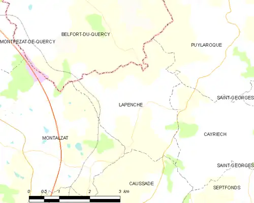 Detailkaart van de gemeente