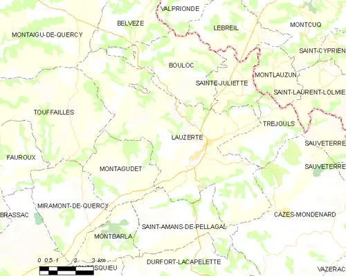 Detailkaart van de gemeente