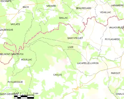 Detailkaart van de gemeente