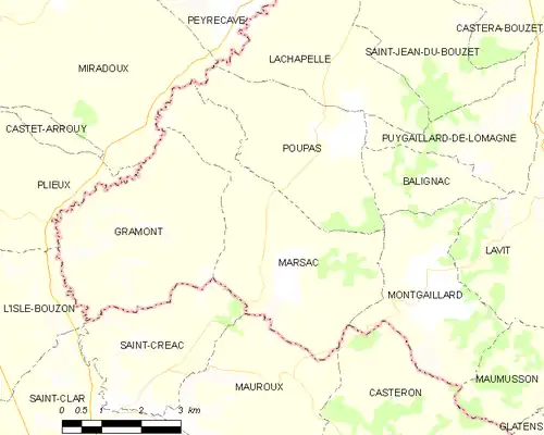 Detailkaart van de gemeente