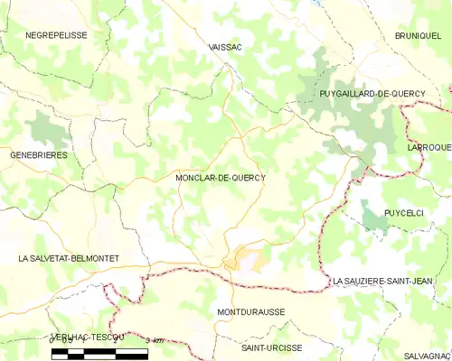 Detailkaart van de gemeente