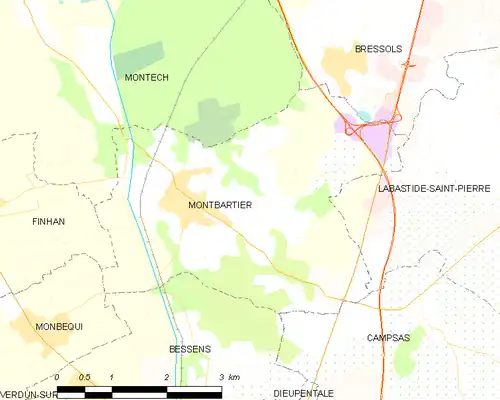 Detailkaart van de gemeente