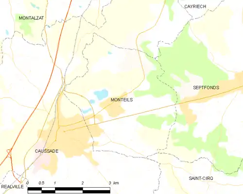 Detailkaart van de gemeente
