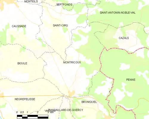 Detailkaart van de gemeente