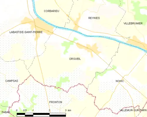 Detailkaart van de gemeente