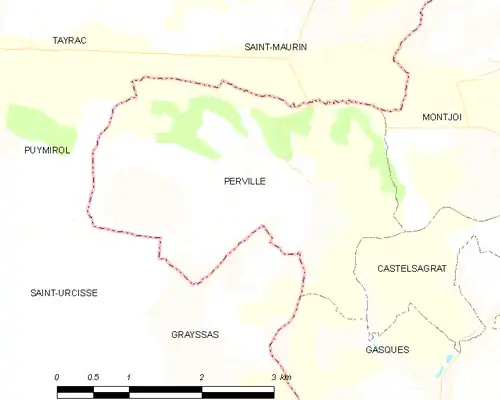 Detailkaart van de gemeente