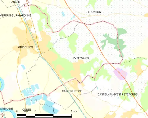 Detailkaart van de gemeente