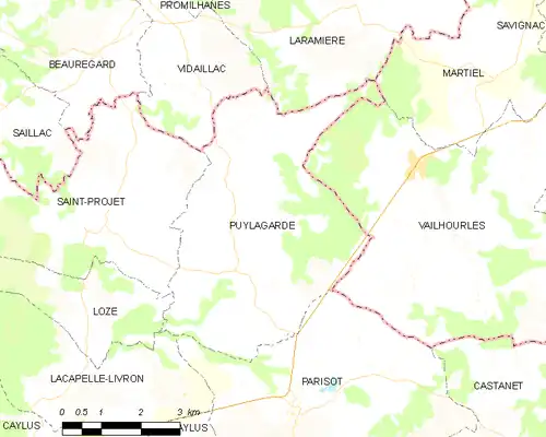 Detailkaart van de gemeente