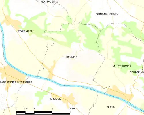 Detailkaart van de gemeente