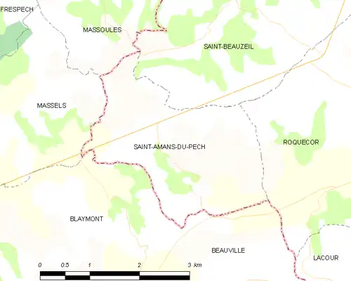 Detailkaart van de gemeente