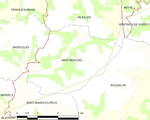 Detailkaart van de gemeente