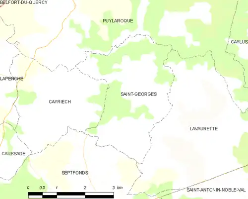 Detailkaart van de gemeente