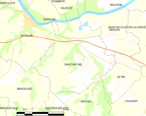 Detailkaart van de gemeente