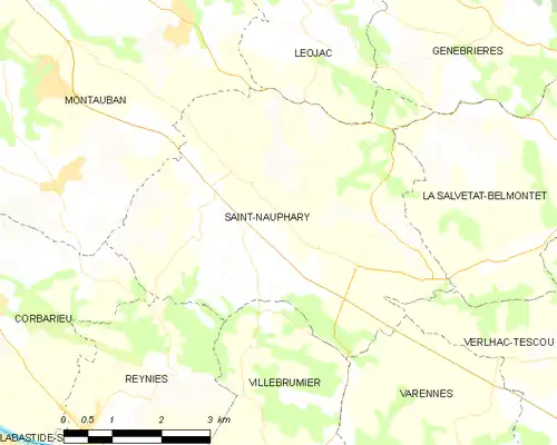 Detailkaart van de gemeente