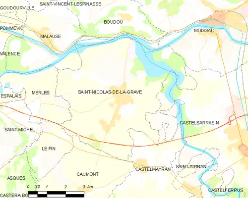 Detailkaart van de gemeente