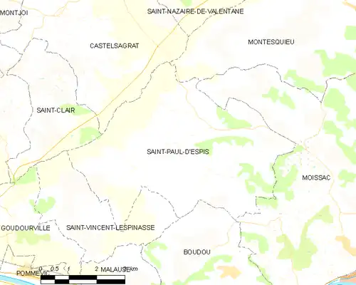 Detailkaart van de gemeente