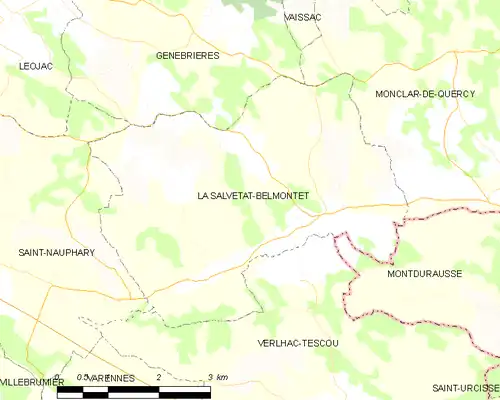 Detailkaart van de gemeente