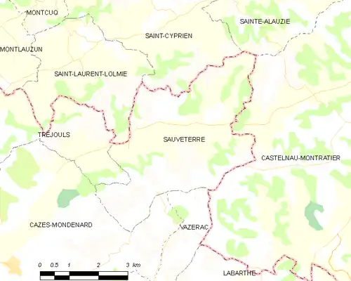 Detailkaart van de gemeente