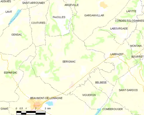 Detailkaart van de gemeente