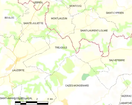 Detailkaart van de gemeente