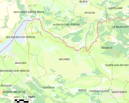 Detailkaart van de gemeente