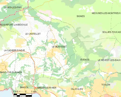 Detailkaart van de gemeente