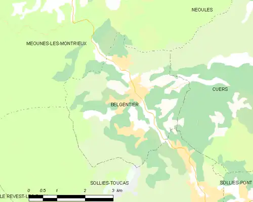 Detailkaart van de gemeente