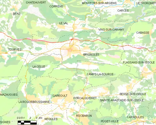 Detailkaart van de gemeente