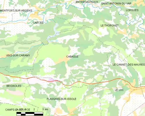 Detailkaart van de gemeente