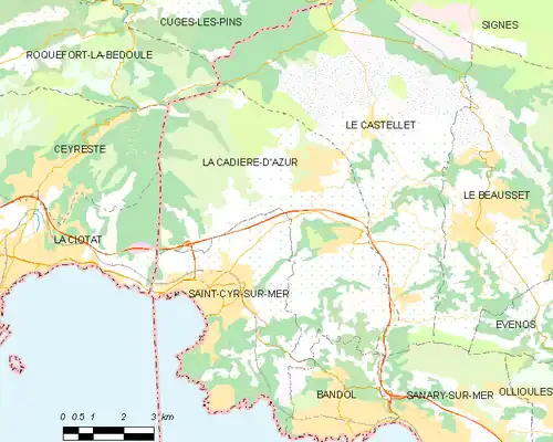 Detailkaart van de gemeente