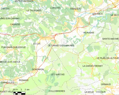 Detailkaart van de gemeente