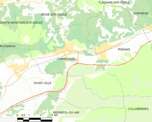 Detailkaart van de gemeente
