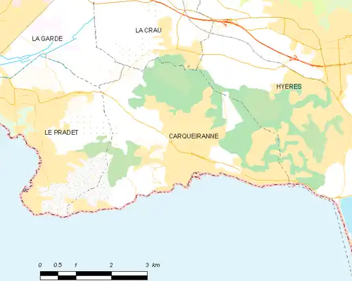 Detailkaart van de gemeente