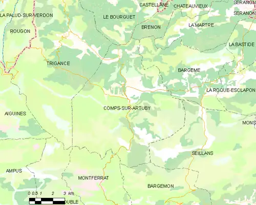 Detailkaart van de gemeente