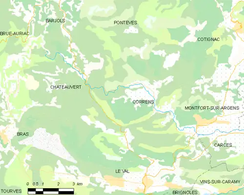 Detailkaart van de gemeente