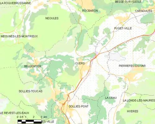 Detailkaart van de gemeente