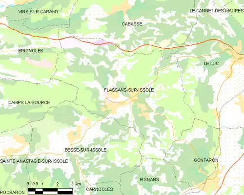 Detailkaart van de gemeente