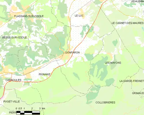 Detailkaart van de gemeente