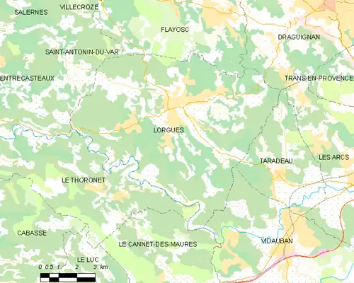 Detailkaart van de gemeente