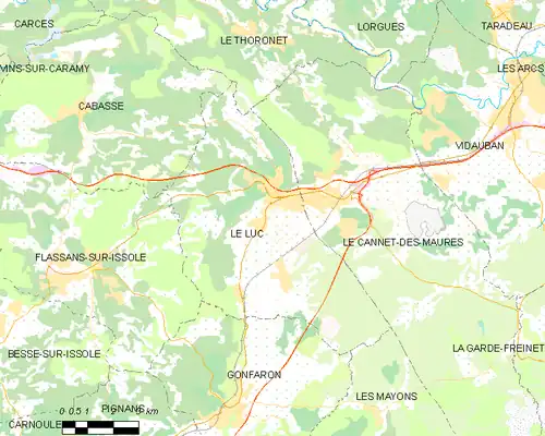 Detailkaart van de gemeente