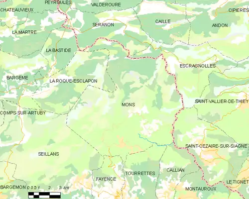 Detailkaart van de gemeente