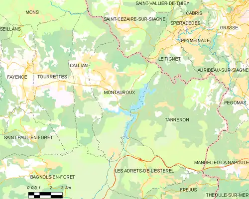 Detailkaart van de gemeente