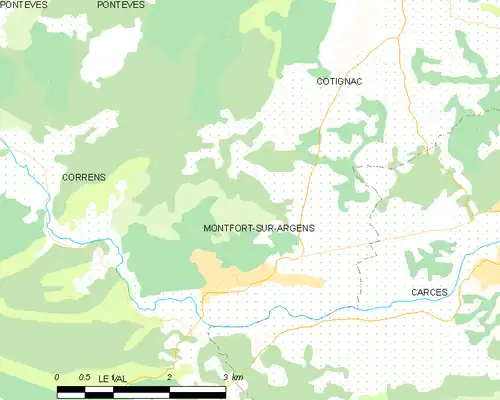 Detailkaart van de gemeente