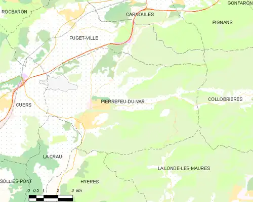 Detailkaart van de gemeente