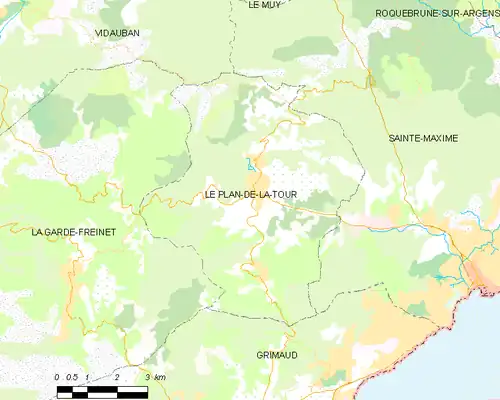 Detailkaart van de gemeente