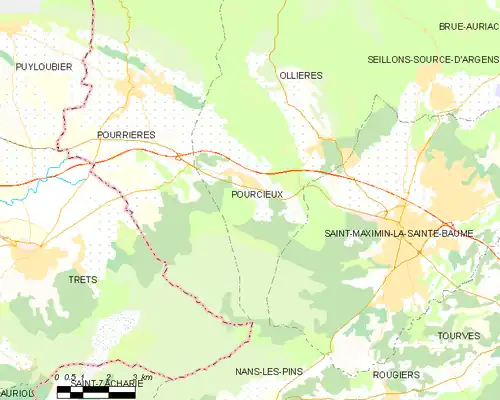 Detailkaart van de gemeente