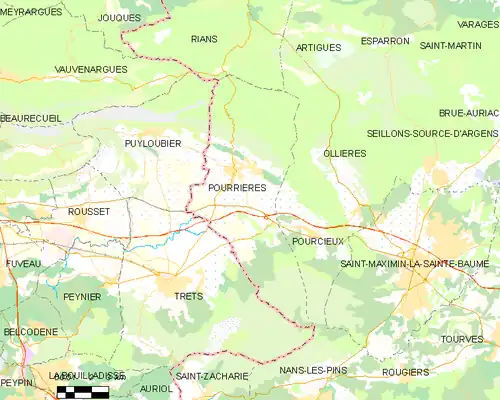 Detailkaart van de gemeente