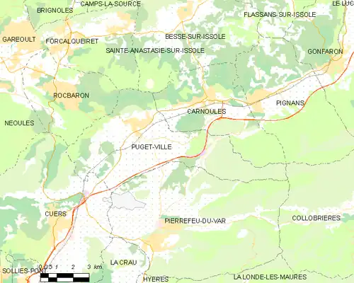 Detailkaart van de gemeente