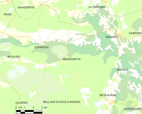 Detailkaart van de gemeente