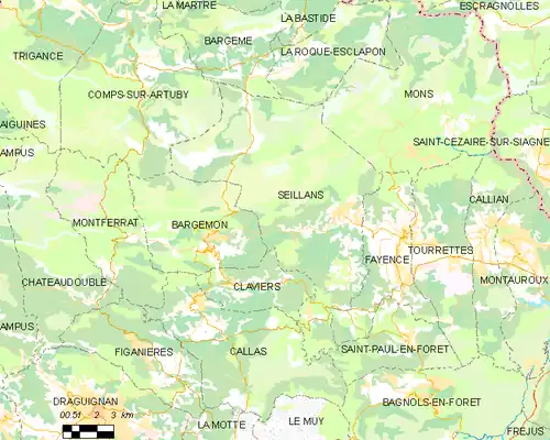 Detailkaart van de gemeente